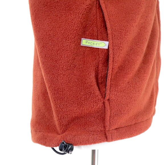 Woolrich Mens S Full Zip Fleece Vest Sweater Brick Burnt Orange - Picture 7 of 10